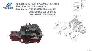 best quality 708-3S-04570 708-3S-00461 hydraulic piston pump assembly PC40MR-2 excavator main pump without solenoid